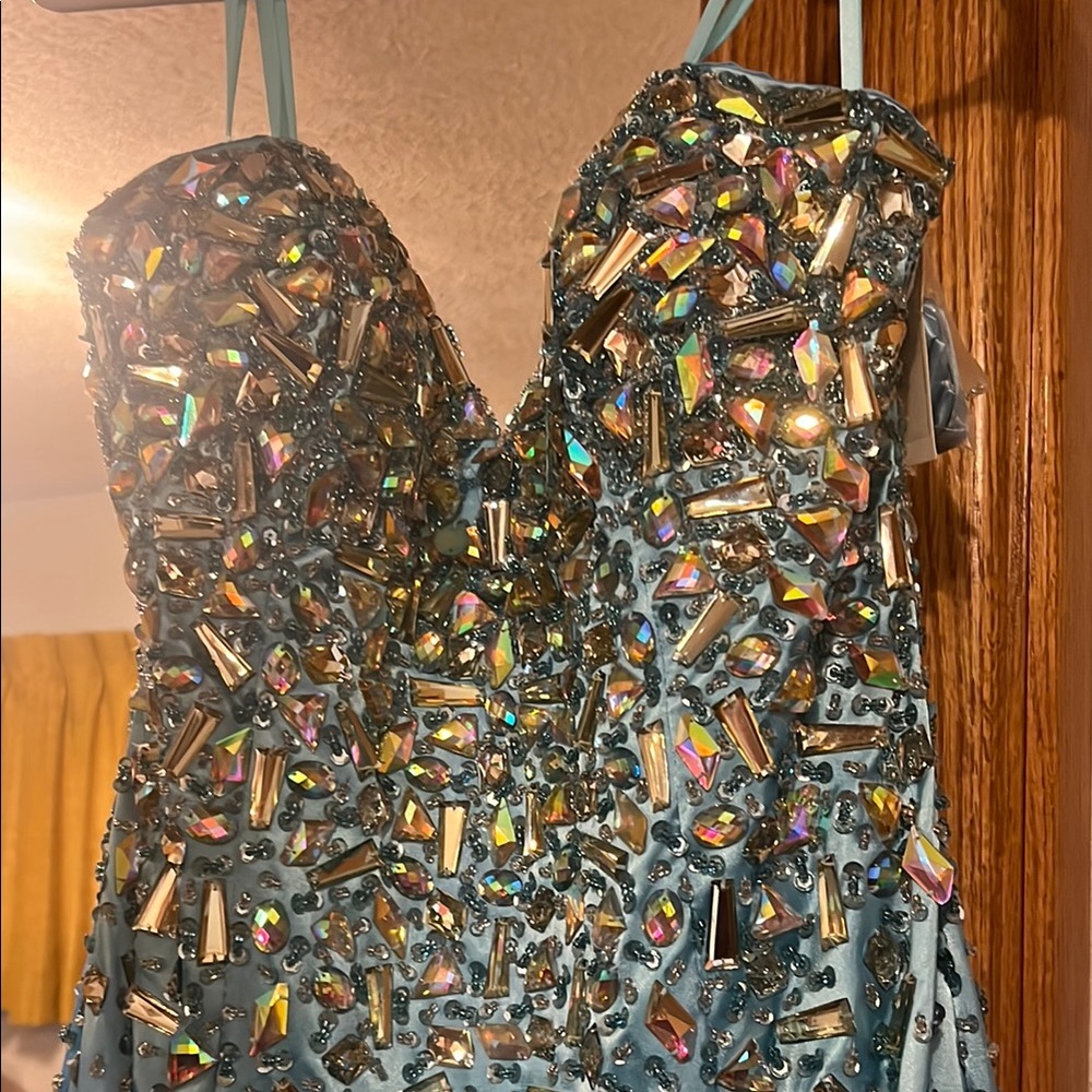 Sparkling Blue Embellished Dress